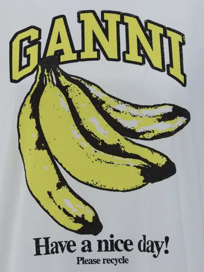 Shop Ganni Basic Banana T-shirt In White