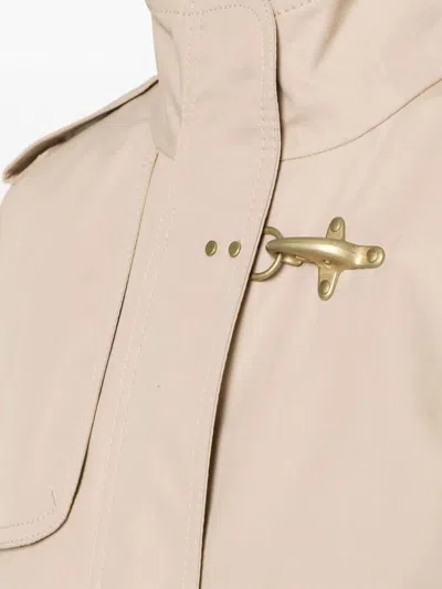 Shop Fay Cotton Trench Coat In Beige