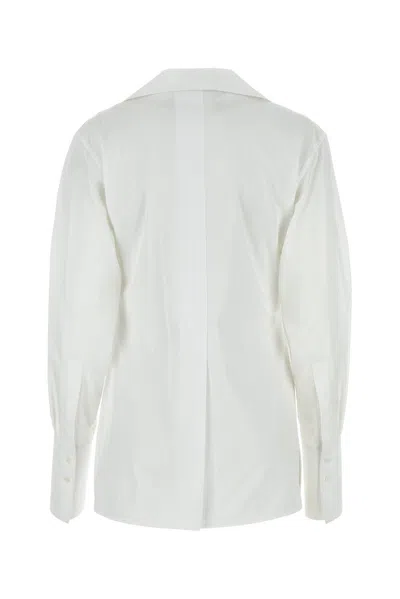 Shop Givenchy Wrap Poplin Shirt In White