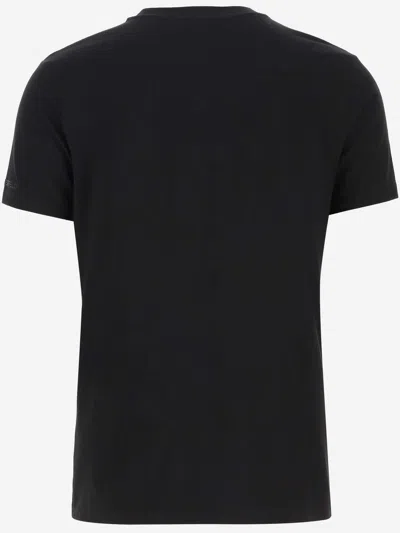Shop Karl Lagerfeld Stretch Cotton T-shirt With Logo In Black