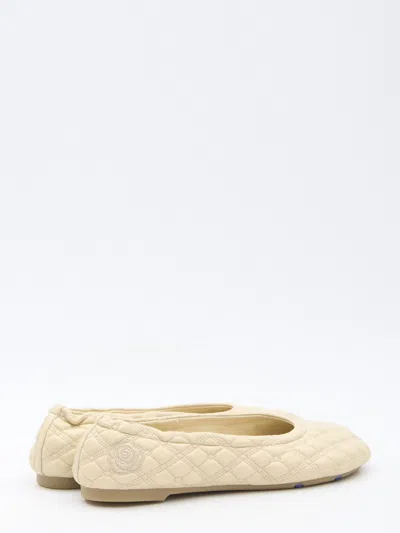 Shop Burberry Sadler Ballerinas In Clay