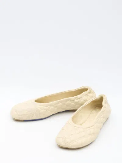 Shop Burberry Leather Ballerinas In Clay