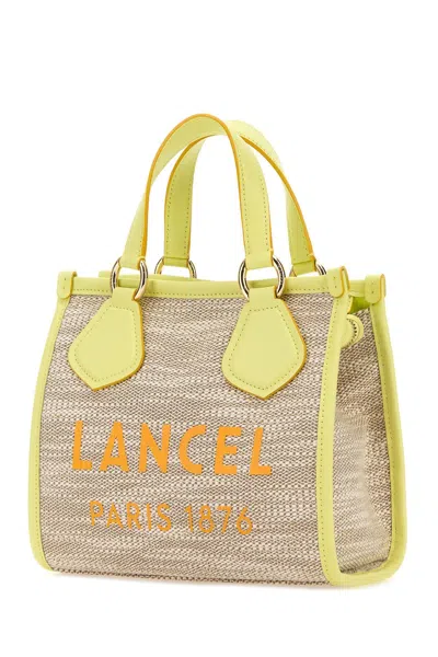 Shop Lancel Multicolor Canvas Summer Shopping Bag In Ec Natural Lime Mango