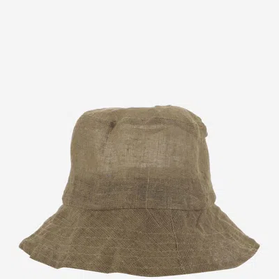 Reinhard Plank Linen Bucket Hat In Khaki