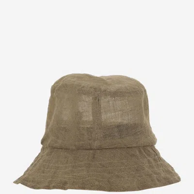 Reinhard Plank Linen Bucket Hat In Khaki