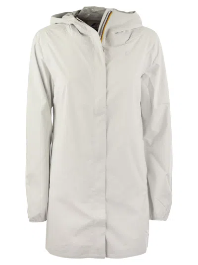 Shop K-way Sophie Stretch - Hooded Jacket In Bianco