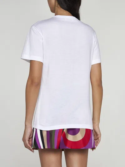Shop Pucci Logo Cotton T-shirt In White