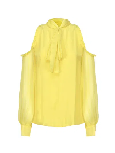 Shop Pinko Blouse With Bare Shoulders In Yellow