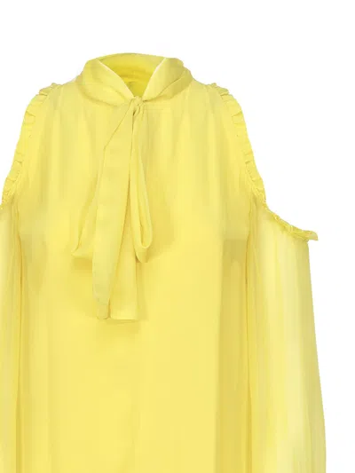 Shop Pinko Blouse With Bare Shoulders In Yellow