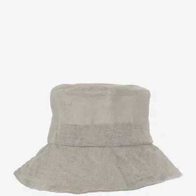 Reinhard Plank Linen Bucket Hat In Grey