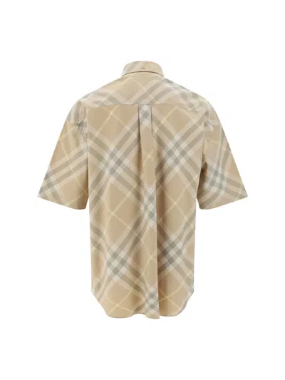 Shop Burberry Checked Short-sleeved Shirt In Flax Ip Check