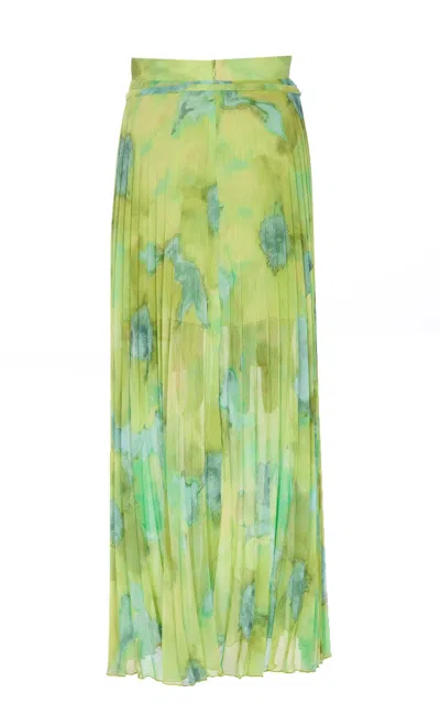 Shop Liu •jo Pleated Skirt In Verde