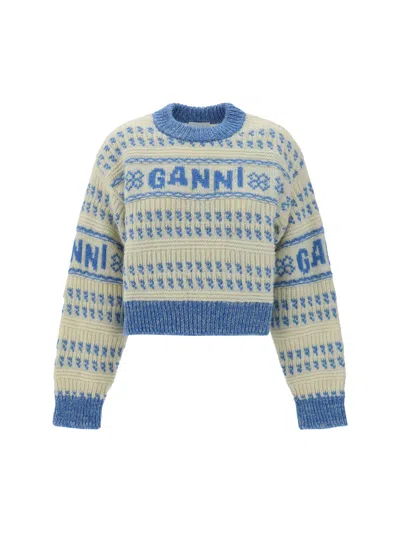 Shop Ganni Sweater In Multicolour