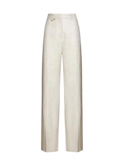 Shop Jacquemus Straight-leg Trousers In Beige