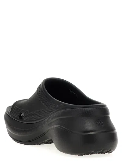 Shop Balenciaga Pool Crocs Sandals In Black