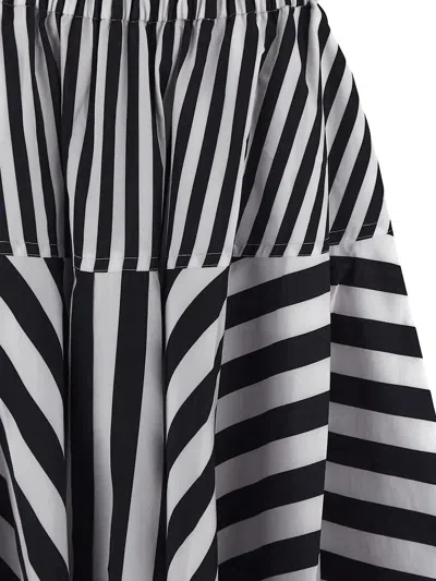 Shop Patou Striped Skirt In Nero E Bianco