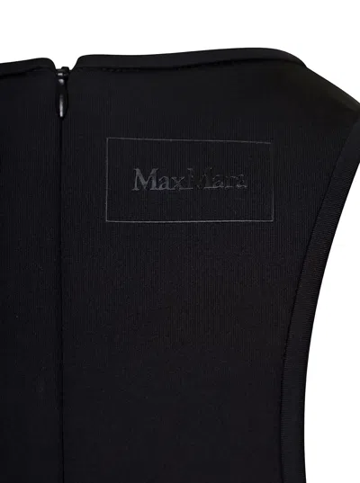 Shop Max Mara Black Navarra Sleeveless Maxi Dress In Cotton Blend Woman