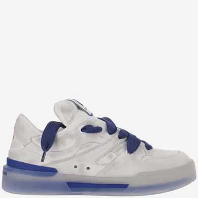 Shop Dolce & Gabbana New Roma Leather Sneakers In White