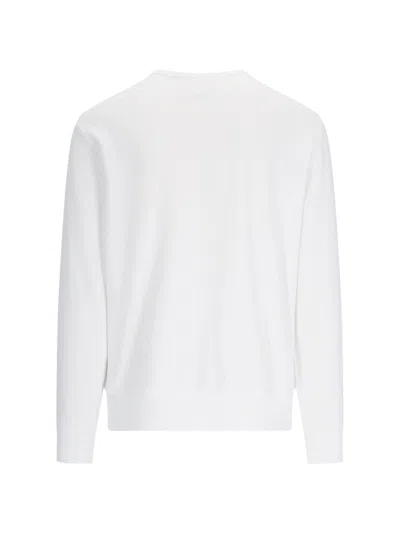 Shop Polo Ralph Lauren Polo Bear Crew Neck Sweatshirt In Bianco