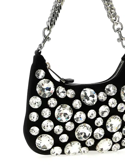 Shop Moschino Jewel Stones Handbag In Nero