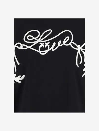 Shop Pinko Love Print Cotton T-shirt In Nero