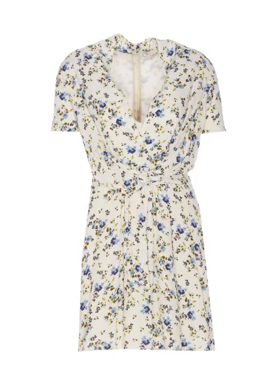 Shop Liu •jo Floral Print Dress In Bianco