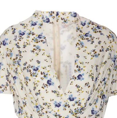 Shop Liu •jo Floral Print Dress In Bianco