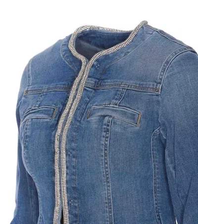 Shop Liu •jo Denim Jacket In Blu Denim