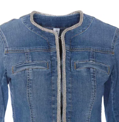 Shop Liu •jo Denim Jacket In Blu Denim