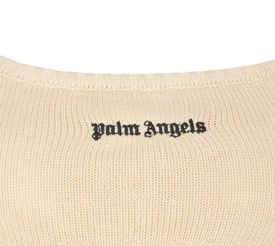 Shop Palm Angels Classic Logo Knit Top In Bianco