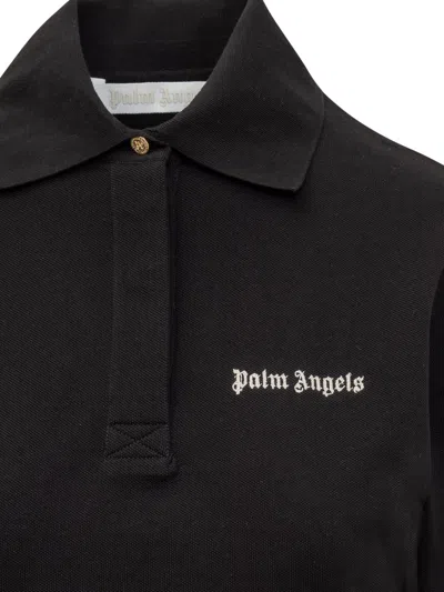 Shop Palm Angels Polo Shirt With Logo In Nero