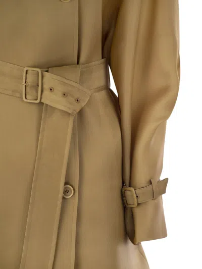 Shop Max Mara Double-breasted Belted Coat In Buff