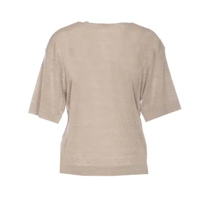 Shop Brunello Cucinelli Crewneck Knitted Top In Lessive`