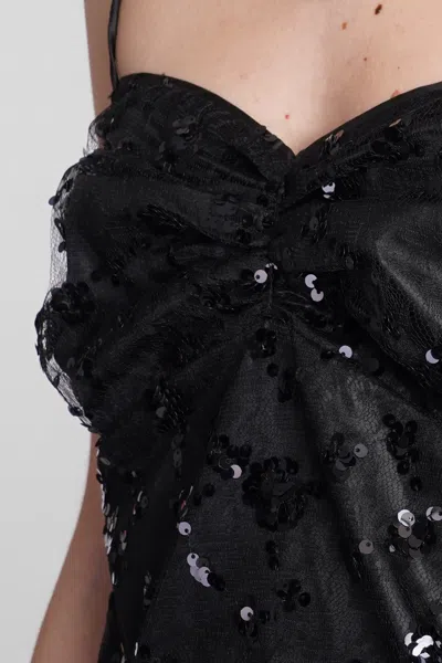 Shop Ganni Dress In Black Polyester In Nero
