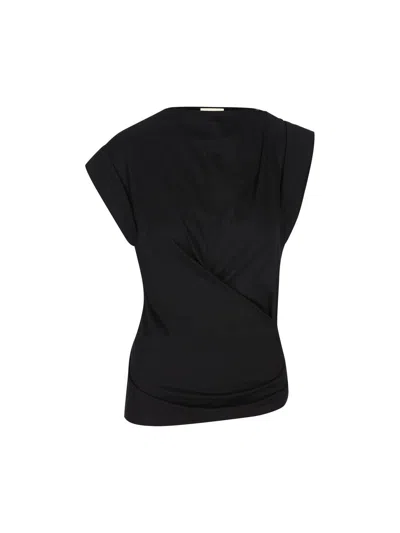 Shop Isabel Marant Wrap Detailed Top In Black