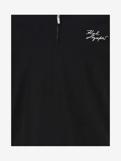 Shop Karl Lagerfeld Cotton Polo In Black