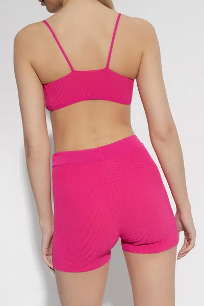 Shop Jacquemus Pralu Ribbed Shorts In Pink
