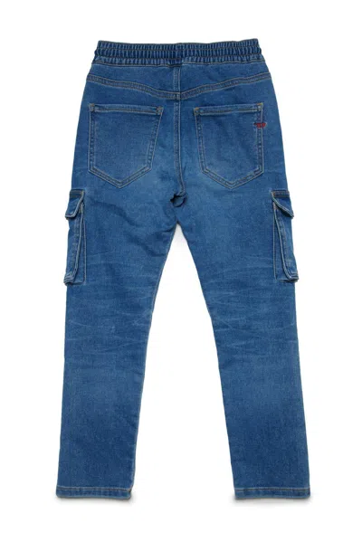 Shop Diesel D-ursy-j Panelled Drawstring Jeans In Blu Denim