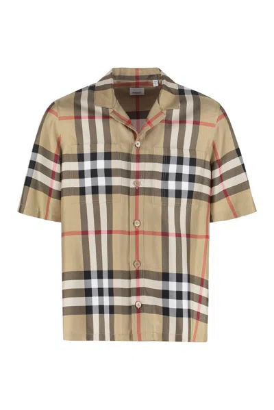 Shop Burberry Checked Short Sleeve Shirt In Red