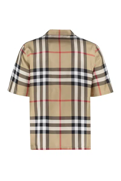 Shop Burberry Checked Short Sleeve Shirt In Red