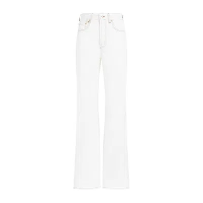 Shop Jacquemus Straight Leg Jeans In White