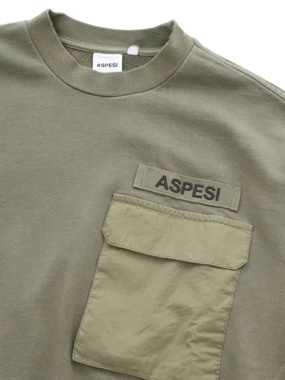 Shop Aspesi Green Sweatshirt