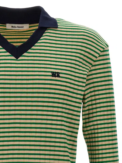 Shop Wales Bonner Sonic Polo Shirt In Green