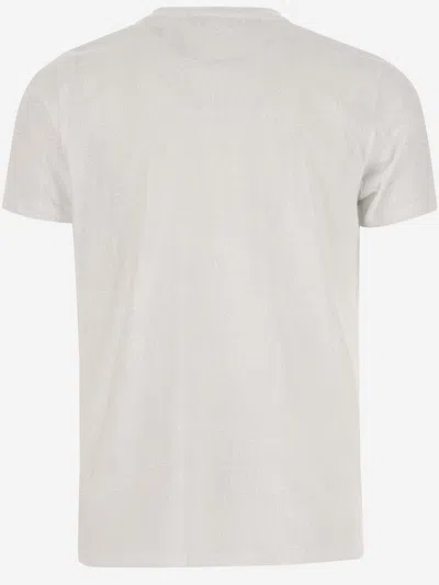 Shop Karl Lagerfeld Cotton T-shirt With All-over Logo In White