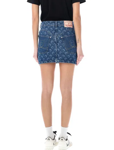 Shop Marine Serre Deadstock Denim Mini Skirt