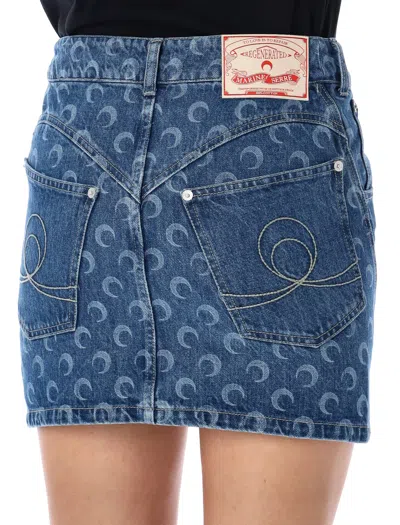 Shop Marine Serre Deadstock Denim Mini Skirt