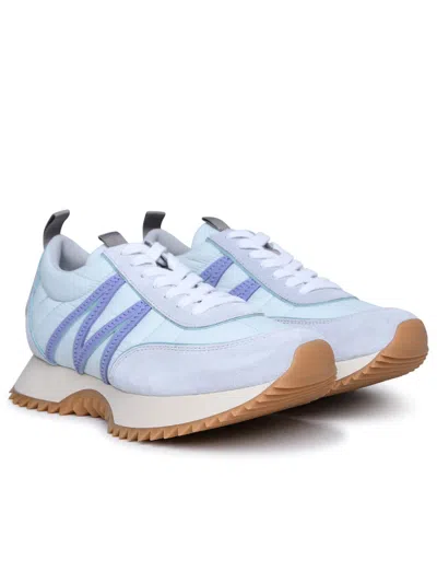 Shop Moncler Pacey Sneakers In Light Blue Polyamide