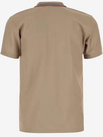 Shop Burberry Cotton Pique Polo Shirt In Brown