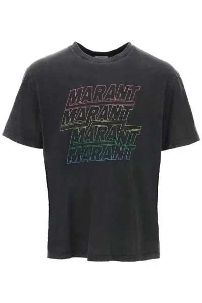 Shop Isabel Marant Hugo Faded-effect T-shirt