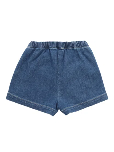 Shop Il Gufo Denim Shorts In Light Blue